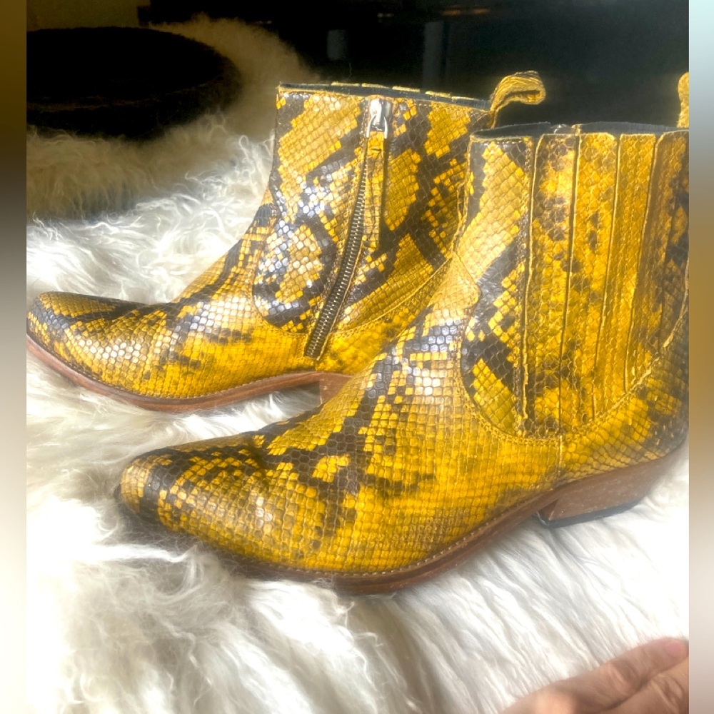 GOLDEN GOOSE ‘Santiago’ Limited Edition Snakeskin Western Boots Ankle 11 41